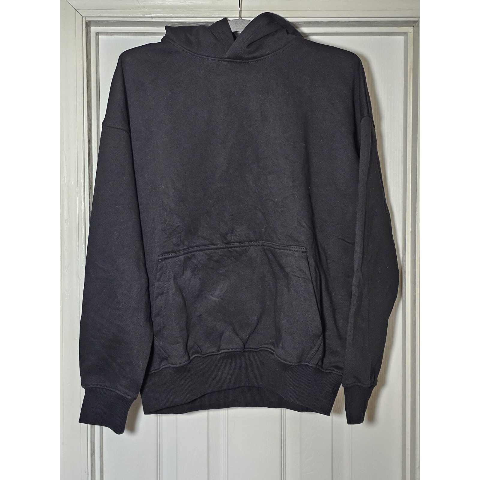 Hours Collection Black Drop Shoulder Hoodie Mens Small Sweatshirt Streetwear